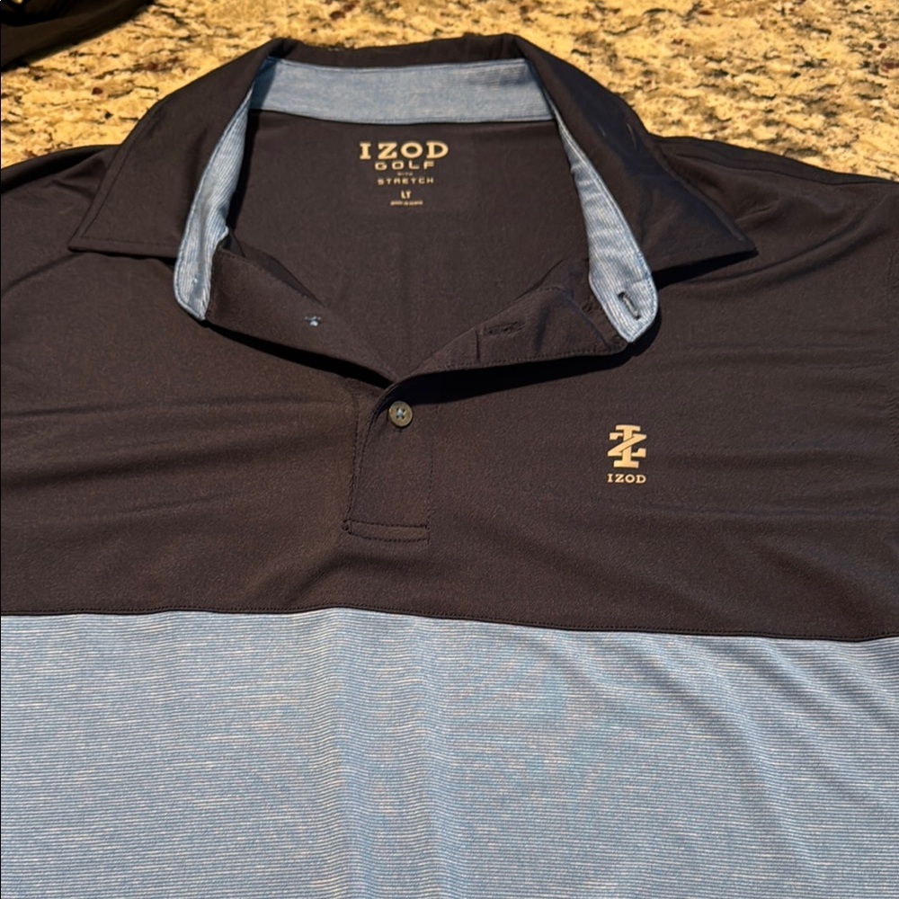 Izod Blue Polo Shirt Casual Performance Wear